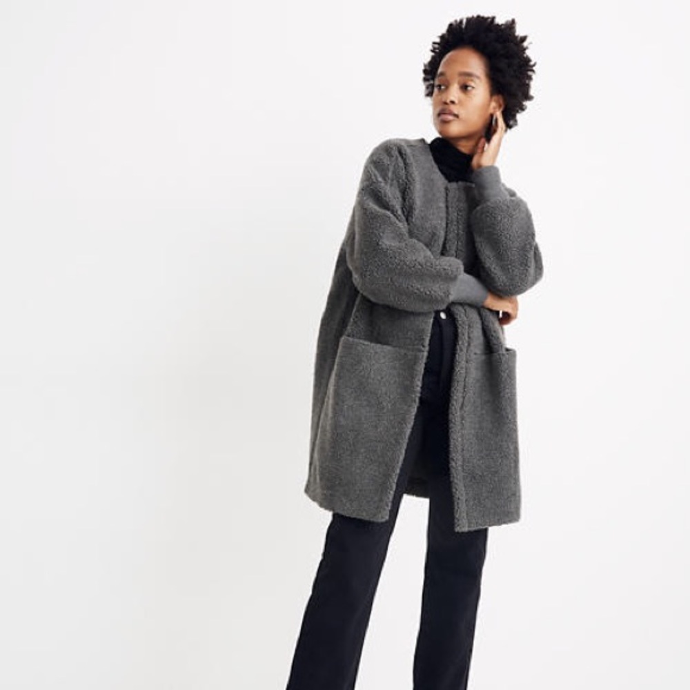 Madewell Bonded Sherpa Cocoon Coat
